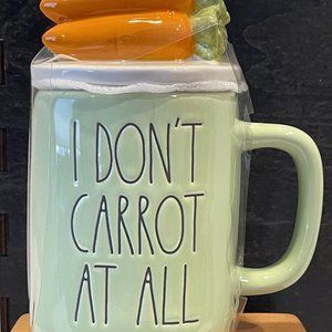 Rae Dunn I Don't Carrot At All mug, Easter, Spring, carrot Topper, green mug